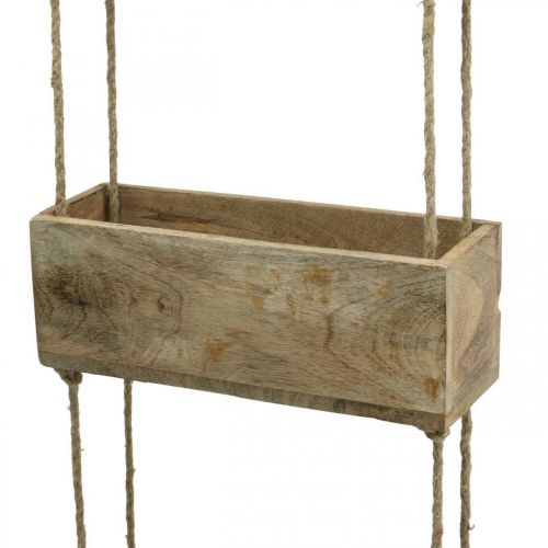 Floristik24 Bacs à plantes sur corde, étagère suspendue pour plantation, décoration bois couleurs naturelles L98cm l30cm
