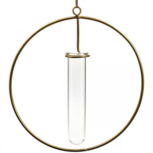 Article Anneau décoratif pour accrocher tube à essai métal doré Ø16cm 4pcs