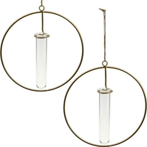 Article Anneau décoratif pour accrocher tube à essai métal doré Ø16cm 4pcs