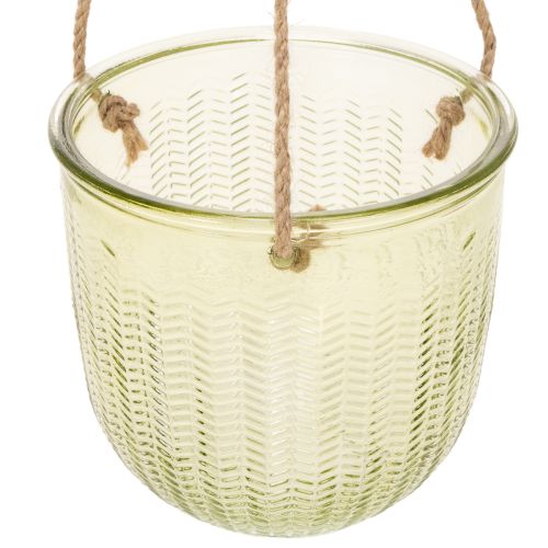 Pot suspendu en verre, pot décoratif en verre, style rétro, vert/marron, 14,5 cm, lot de 2 | Floristik24.fr