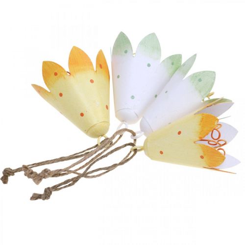 Floristik24 Fleurs à suspendre, décoration printanière, pendentif métal H7,5cm 4pcs