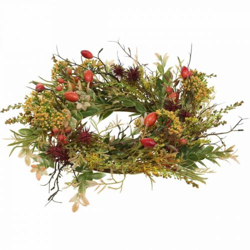 Floristik24 Déco couronne églantier artificielle couronne d&#39;automne fleurs artificielles Ø25cm