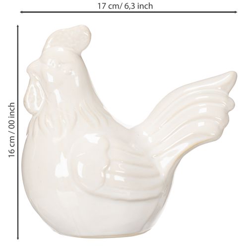 Article Figurine de poulet, émaillée brillante, pour décoration intérieure moderne, 17 cm, lot de 2