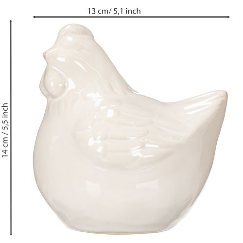 Article Figurine de poulet, émaillée brillante, pour décoration intérieure moderne, 17 cm, lot de 2