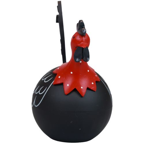 Article Coq décoration Pâques décoration métal poulet noir rouge H13,5cm