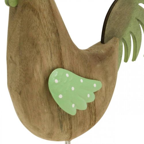 Figurine décorative coq bois, métal vert décoration de table Pâques H23cm | Floristik24.fr