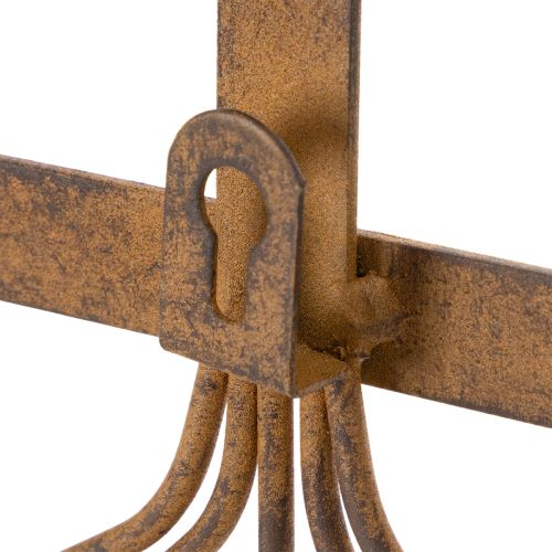 Barre à crochets pour outils de jardin, décorations de jardin, râteau, bêche et houe ; porte-manteau en métal rouillé, L33,5 cm | Floristik24.fr