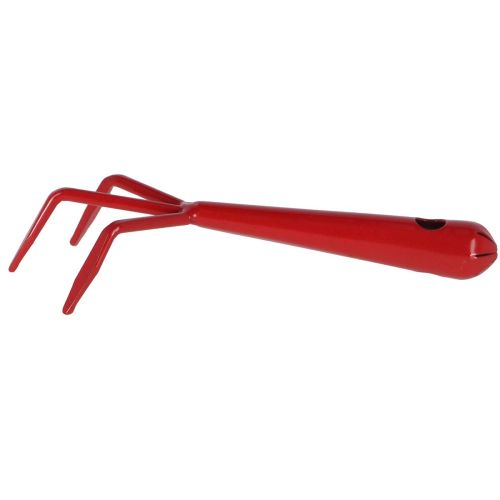 Griffe de jardin en acier rouge à 3 dents, 16 x 6 x 3 cm, pour ameublir la terre