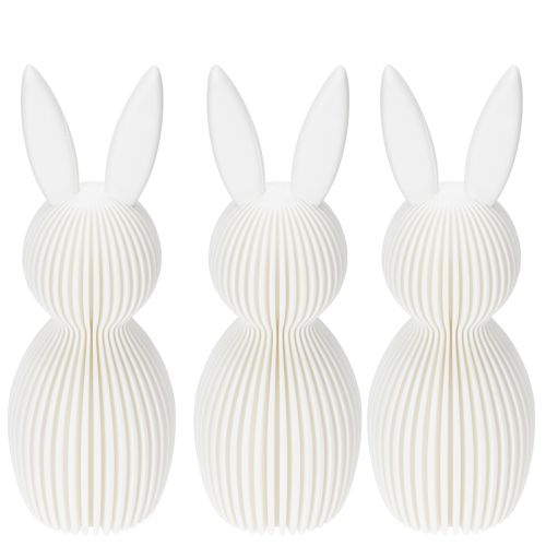 Article Figurine décorative de lapin à l'aspect plié, idéale pour un intérieur moderne, salon ou bureau, 13 cm, lot de 3.