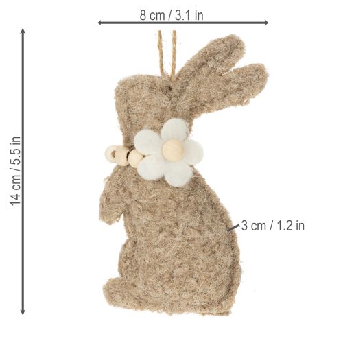 Article Décoration suspendue lapin de Pâques, accessoire décoratif idéal pour la fenêtre, 14 cm, lot de 8
