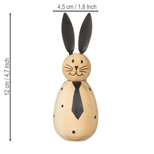 Article Lapin décoratif au design simple, idéal pour égayer votre salon au printemps, 12 cm, lot de 2.
