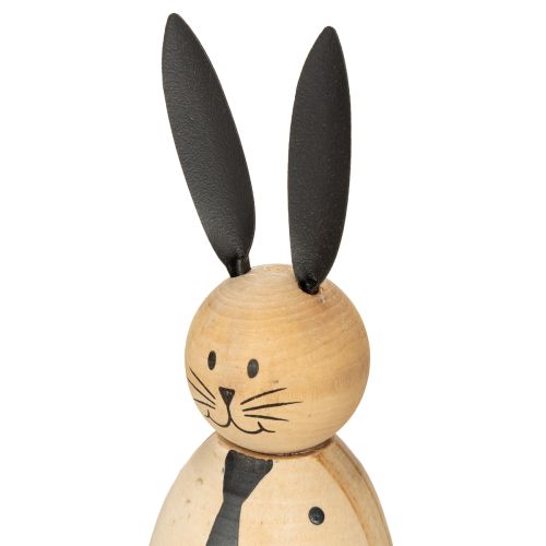 Article Figurine décorative lapin aspect bois pour une décoration apaisante et intemporelle, 15 cm, lot de 2