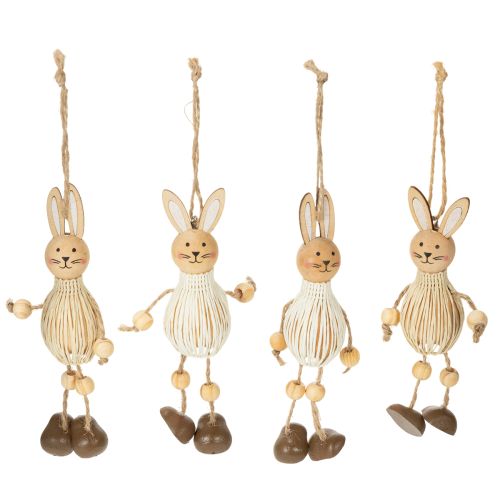Floristik24 Décorations de Pâques à suspendre en forme de lapin, 12 cm, lot de 4