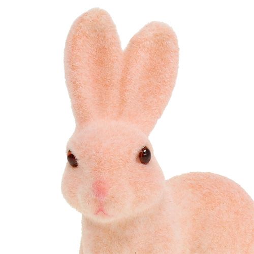 Floristik24 Lapin floqué 10,5cm pastel 6pcs