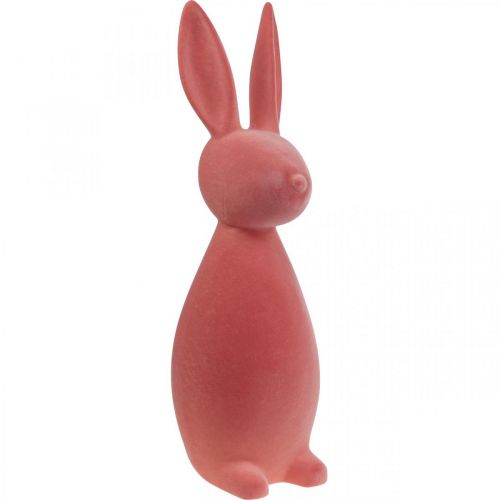 Floristik24 Déco Lapin Déco Lapin de Pâques Floqué Orange Abricot H69cm