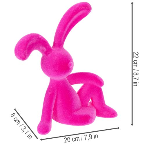 Article Lapin décoratif assis, idéal pour apporter une touche printanière à votre salon ou bureau, 22 cm, lot de 2.