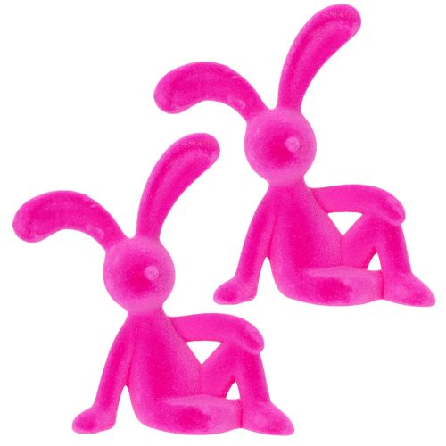 Article Lapin décoratif assis, idéal pour apporter une touche printanière à votre salon ou bureau, 22 cm, lot de 2.