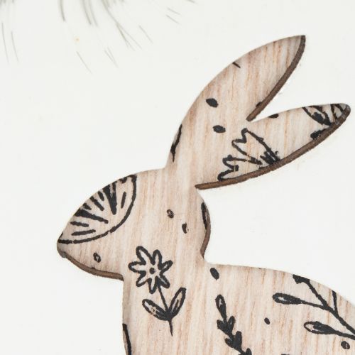 Article Œufs de Pâques en bois à suspendre, blancs et noirs, 10 cm, lot de 6