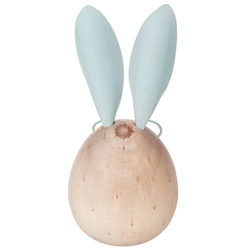 Article Figurines décoratives de lapins en bois avec visages pour une touche ludique sur les tables et les étagères, 14 cm, lot de 3
