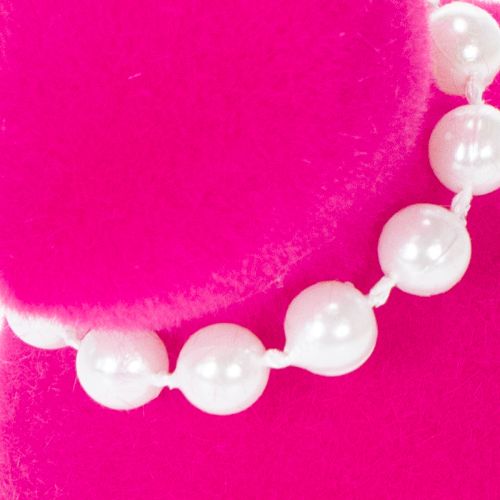 Article Figurine décorative de lapin de Pâques avec collier de perles, idéale pour le salon ou la chambre, 13 cm, lot de 4