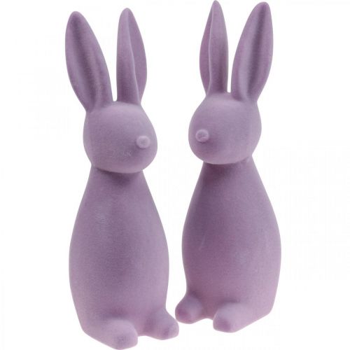 Déco Lapin Déco Lapin de Pâques Floqué Lilas Violet H29.5cm 2pcs