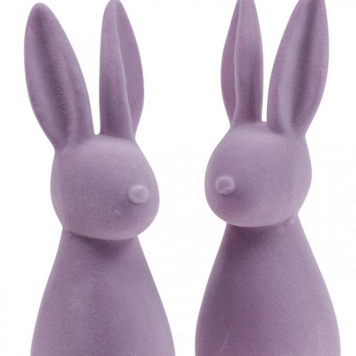 Déco Lapin Déco Lapin de Pâques Floqué Lilas Violet H29.5cm 2pcs