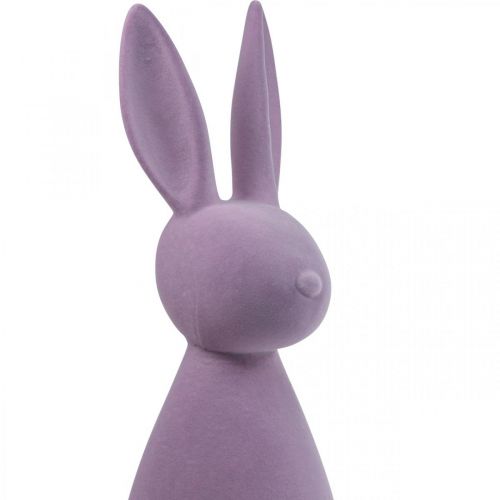 Floristik24 Lapin de Pâques décoratif – 2e choix – Lilas floqué H69 cm