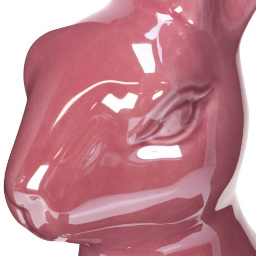Article Figurine de lapin en céramique brillante, 37 cm, pour Pâques et le printemps.