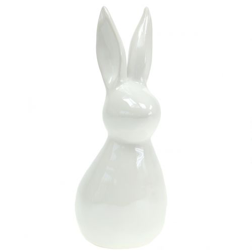 Floristik24 Lapin décoratif en nacre blanche 18,5 cm