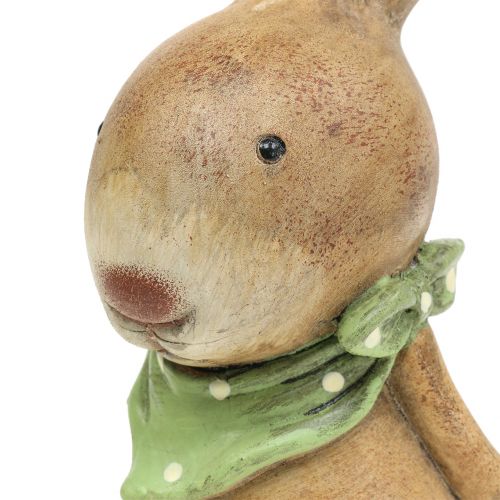 Floristik24 Lapin de Pâques avec foulard marron, vert 26cm 2pcs
