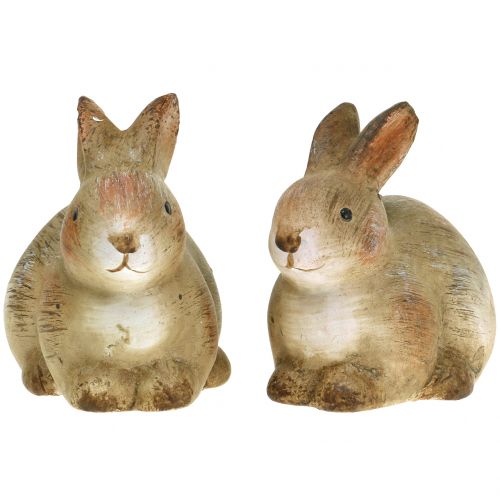 Floristik24 Lapin en céramique nature 7cm x 8cm 6pcs