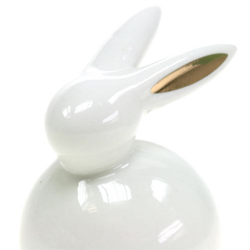 Floristik24 Figurine de Pâques Lapin Blanc-Or 8,5cm 4pcs
