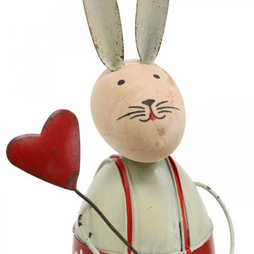 Article Lapin avec siège pour enfant Pâques bois, métal H21/23cm lot de 2
