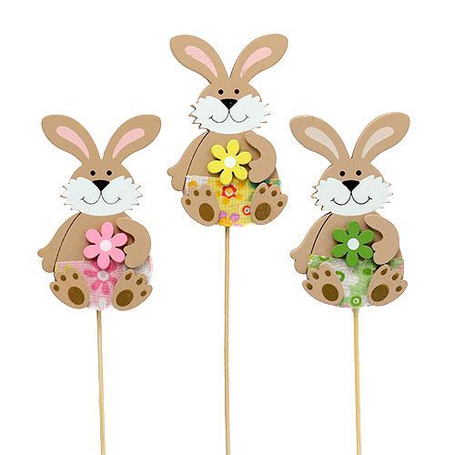 Floristik24 Tri de bouchon de fleur de lapin. 7,5 cm L28 cm 15 pièces