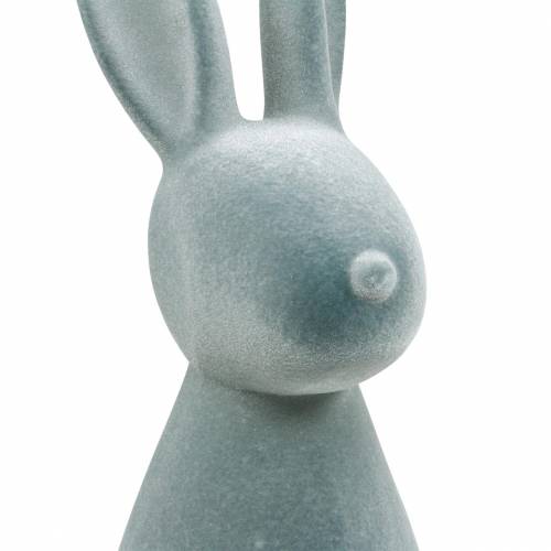 Floristik24 Lapin décoratif gris floqué 47cm Lapin de Pâques décoration Pâques