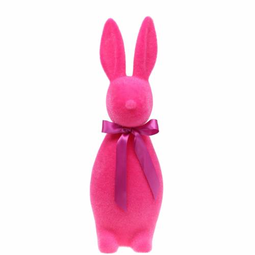 Floristik24 Lapin floqué rose H42cm