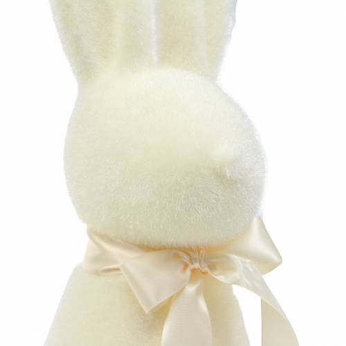 Floristik24 Lapin floqué blanc crème H49cm