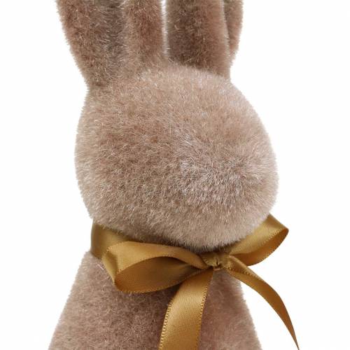 Floristik24 Lapin floqué marron 30cm 2pcs