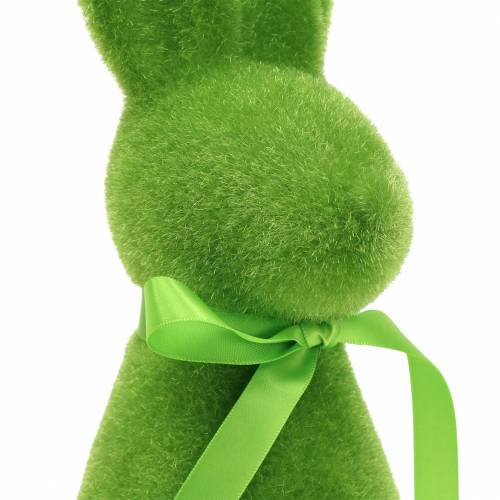 Floristik24 Lapin floqué vert 30cm 2pcs