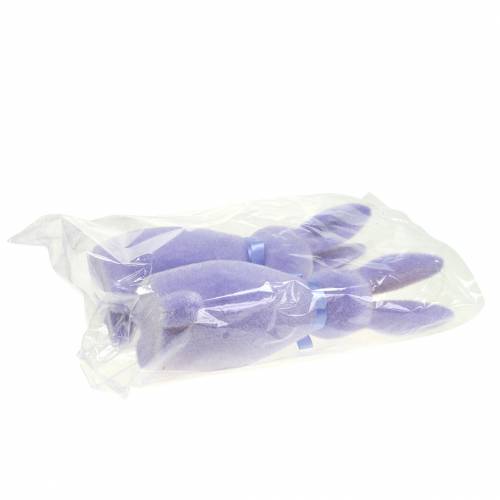 Floristik24 Lapin floqué Lilas Violet H30cm 2pcs