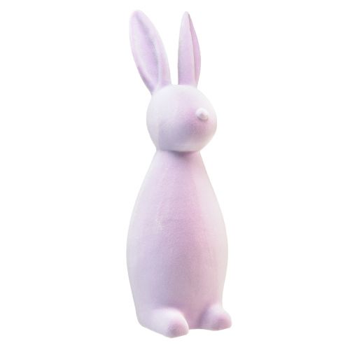 Lapin de Pâques lapin décoratif debout floqué lilas H47cm