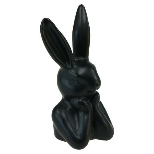 Buste de lapin pensant lapin noir 7×6×15cm