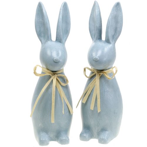 Floristik24 Lapins de Pâques bleus H29cm 2pcs