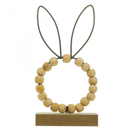 Floristik24 Décoration de table en forme de lapin Décoration de Pâques Perles en bois Décoration Rouille Ø6,5cm 6 pièces