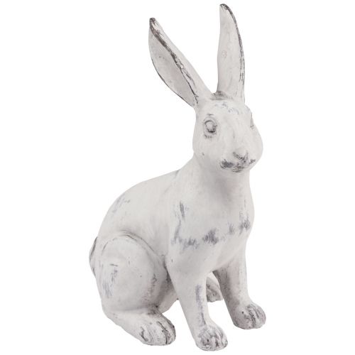 Floristik24 Lapin assis décoration pierre artificielle blanc gris H27,5cm