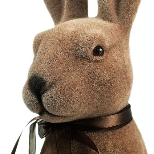 Floristik24 Lapin floqué assis marron T44cm
