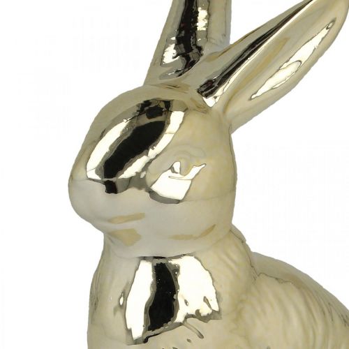 Floristik24 Décoration lapin de Pâques lapin de Pâques lapin doré assis H12cm 3pcs