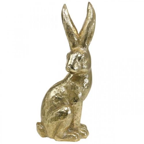 Floristik24 Décoration lapin grand lapin de Pâques assis or 22×17×51.5cm