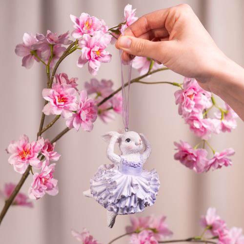 Article Pendentifs lapin ballerine, parfaits pour décorer les branches de Pâques ou le sapin de Noël, 12 cm, lot de 2