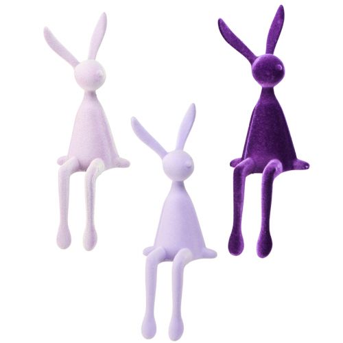 Article Tabouret Bunny Edge Lapin de Pâques Floqué Violet Lilas – 2e Choix – 28cm 3 Pièces
